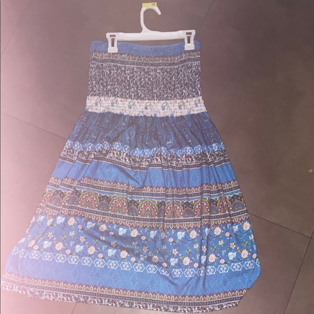 Floral Blue Maxi Skirt